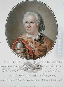 Maurice 1696-1750 Count of Saxony, 1787, from Portraits des grands hommes, femmes illustres, et sujets memorables de France, engraved by Ride, published 1787-92