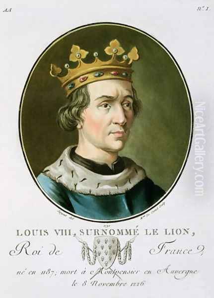 Portrait of Louis VIII, Called Le Lion, King of France 1187-1226, engraved by Madame de Cernel, 1790 - view 1