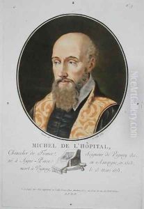 Michel de lHopital 1507-73 from Portraits des grands hommes, femmes illustres, et sujets memorables de France, published 1787-92