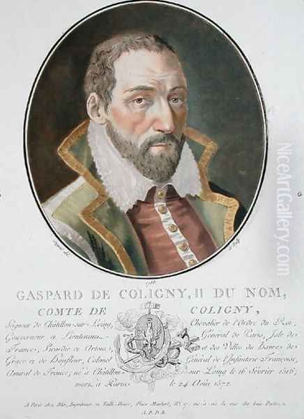 Gaspard 1519-72 Comte de Coligny, 1788, from Portraits des grands hommes, femmes illustres, et sujets memorables de France, published 1787-92 - view 1