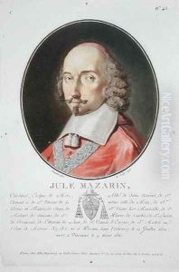 Cardinal Jules Mazarin 1602-61 from Portraits des grands hommes, femmes illustres, et sujets memorables de France, published 1787-92