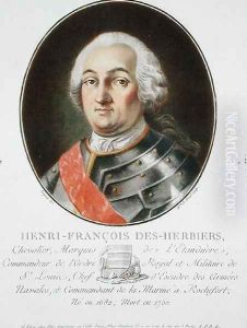 Henri-Francois des Herbiers 1682-1750 Marquis de lEstandiere, from Portraits des grands hommes, femmes illustres, et sujets memorables de France, engraved by Mme de Sernel, published 1787-92