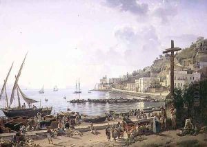 The Bay of Mergellina, Naples, 1827 by Silvestr Fedosievich Shchedrin
