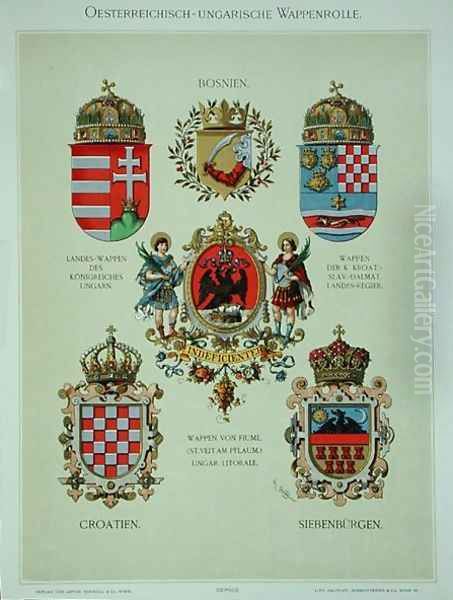 Coats of arms from the Austro-Hungarian Empire, from Heraldischer Atlas by the artist, 1899 - view 1