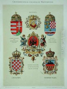 Coats of arms from the Austro-Hungarian Empire, from Heraldischer Atlas by the artist, 1899 by Strohl, Hugo Gerard