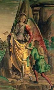 Tobias and the Angel by Giovanni Santi or Sanzio