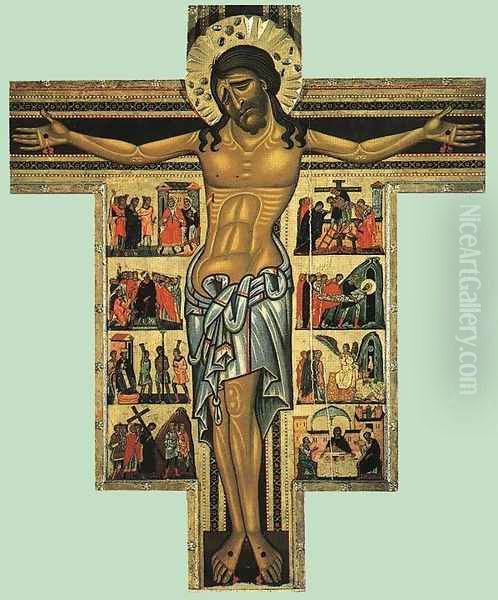 Crucifix with scenes from Calvary - view 1