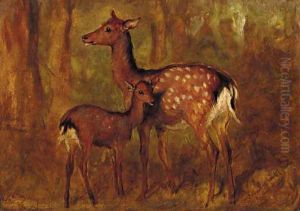 Japanese deer at Talliallan by Gourlay Steell