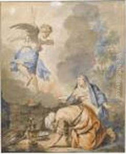 The Sacrifice Of Manoah by Aert Schouman