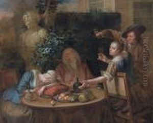 A Drinking Party In A Garden by Aert Schouman