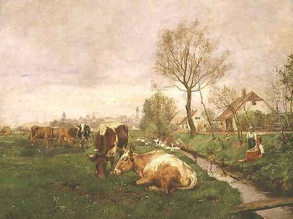 Landscape with Cows and a Stream - view 1