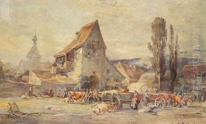 The Cattle Market in Dachau by Karl Stuhlmuller