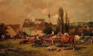 A Village Market by Karl Stuhlmuller