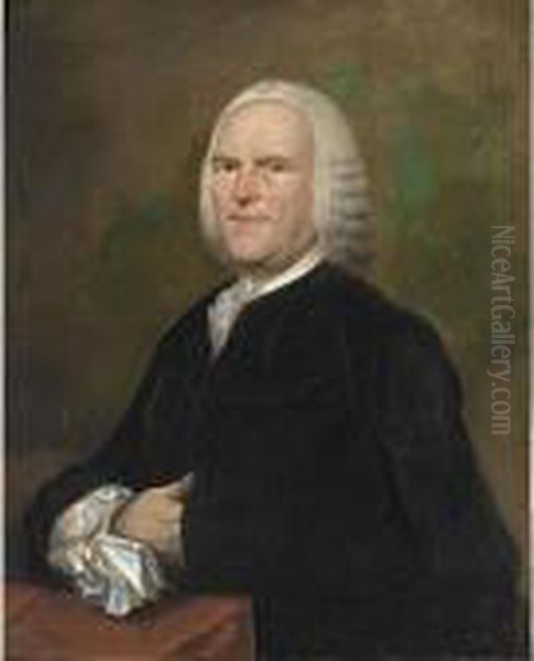 A Portrait Of Christiaan 
Aansorgh, Aged 58, Half Length, Wearing A Black Costume With White Lace 
Collar And Sleeves - view 1