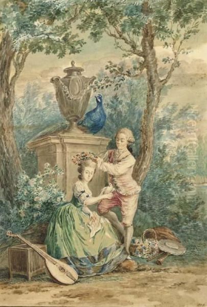 Un Jeune Homme Couronnant De Fleurs Une Musicienne Dans Unparc - view 1