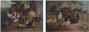 Kippen En Haan In Landschap by Henry Schouten