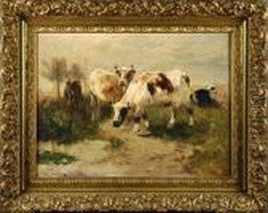 Vaches A L'abreuvoir by Henry Schouten