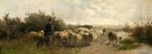 Berger Et Son Troupeau De Moutons by Henry Schouten