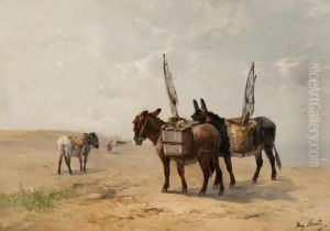 Donkeys Waiting For The Shrimpfishers