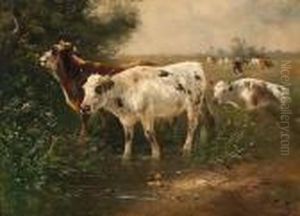 Cows By The Water's Edge by Henry Schouten