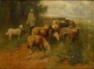 Herder Met Schapen by Henry Schouten