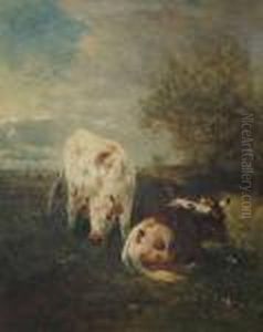 Koeien Aan De Zoom Van Het Woud by Henry Schouten