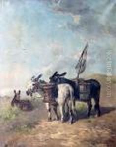 Ezels In Een Landschap by Henry Schouten
