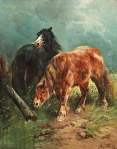 Chevaux Au Pre by Henry Schouten