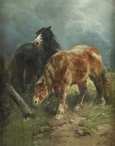 Chevaux A La Mare by Henry Schouten