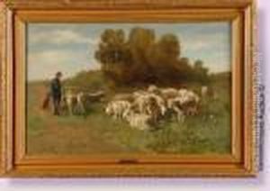 Berger Et Son Troupeau by Henry Schouten