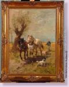 Attelage De Chevaux Aux Champs by Henry Schouten
