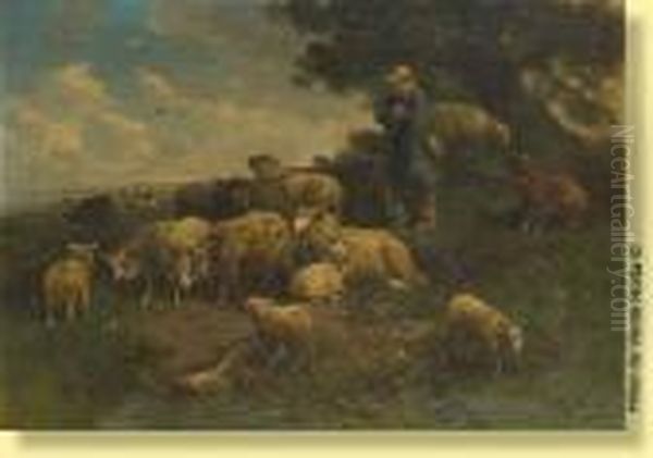 Berger Et Son Troupeau De Moutons - view 1
