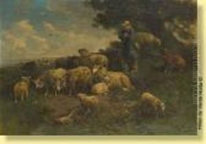 Berger Et Son Troupeau De Moutons by Henry Schouten