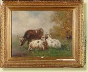 Vaches Au Pre by Henry Schouten