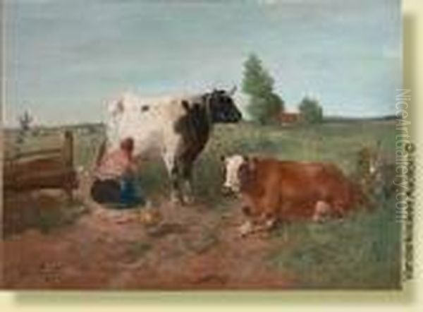 La Traite Des Vaches Au Pre - view 1