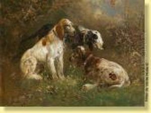Trois Chiens De Chasse by Henry Schouten