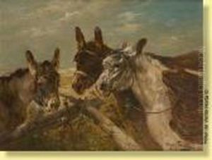 Trois Anes En Bord De Mer by Henry Schouten