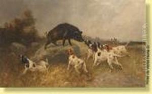 Sanglier Cerne Par La Meute by Henry Schouten