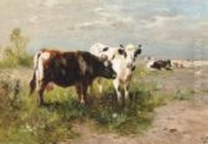 Koeien Bij De Oever by Henry Schouten