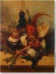 Still Life With Pheasants. Canvas. Signed Henri Schouten. by Henry Schouten