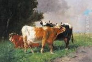 Landschap Met Koeien by Henry Schouten