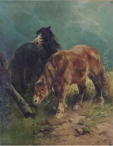 Horses In A Meadow by Henry Schouten