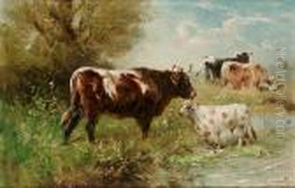 Cattle By A Pond; Cattle On A Beach - view 1