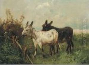 Donkeys In A Meadow by Henry Schouten