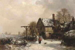 Outside the Stag, winter by Thomas Smythe