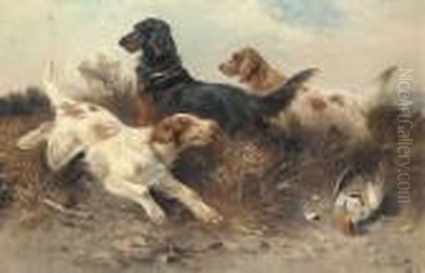 Setters With Game In A Landscape - view 1