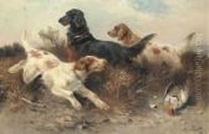 Setters With Game In A Landscape by Henry Schouten
