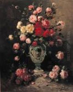 Flowers In A Tall Vase Flowers In A Tall Vase