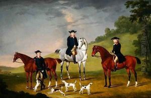 John Corbet, Sir Robert Leighton and John Kynaston with their Horses and Hounds, 1779 by Francis Sartorius