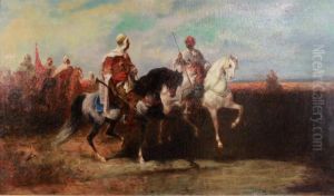 Arabs On Horseback by Adolf Schreyer
